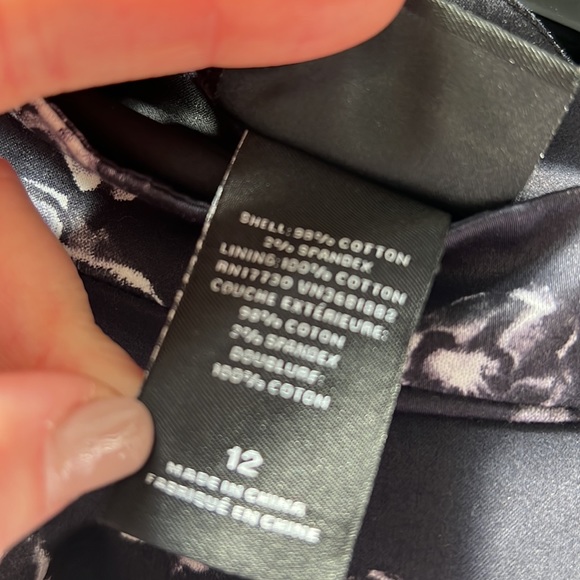 3/$15 PRABAL GURUNG for Target Dark Gray & White Flowered Skirt - Picture 6 of 7